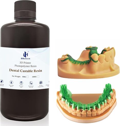 Jamghe Dental Castable الراتنج الأشعة فوق البنفسجية فوتوبوليمر الراتنج 405 نانومتر انكماش منخفض للغاية، صب سهل لإطار ترميم زراعة الأسنان وتاج 1000 جرام... in Kuwait