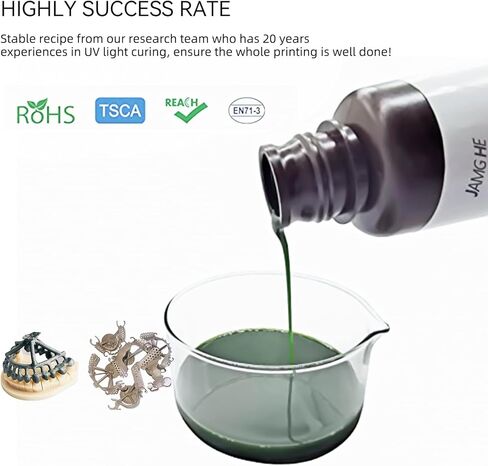 Jamghe Dental Castable الراتنج الأشعة فوق البنفسجية فوتوبوليمر الراتنج 405 نانومتر انكماش منخفض للغاية، صب سهل لإطار ترميم زراعة الأسنان وتاج 1000 جرام... in Kuwait