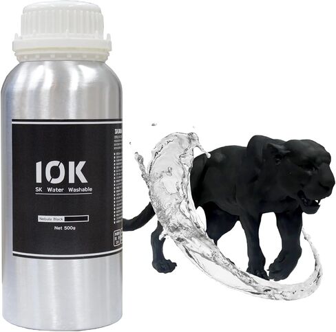 SK 10K Water Washable 3D Printer Rapid Resin LCD UV-Curing Resin 405nm Standard Photopolymer Resin for LCD 3D Printing (Nebula Black, 500g) in Saudi Arabia