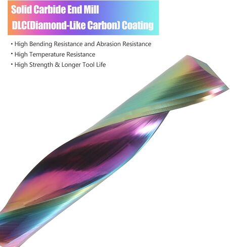 CNC Router Bits Single Flute End Mill for Aluminum Cutting - 1/8 Inch (3.175mm) Shank Solid Carbide Spiral Router Bits with DLC Coating, 3/5'' (15mm) Cutting Length CNC Bits Milling Cutter (10PCS) in Kuwait
