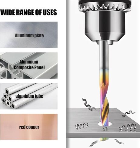 CNC Router Bits Single Flute End Mill for Aluminum Cutting - 1/8 Inch (3.175mm) Shank Solid Carbide Spiral Router Bits with DLC Coating, 3/5'' (15mm) Cutting Length CNC Bits Milling Cutter (10PCS) in Kuwait