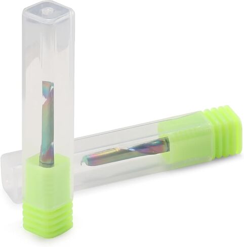 CNC Router Bits Single Flute End Mill for Aluminum Cutting - 1/8 Inch (3.175mm) Shank Solid Carbide Spiral Router Bits with DLC Coating, 3/5'' (15mm) Cutting Length CNC Bits Milling Cutter (10PCS) in Kuwait