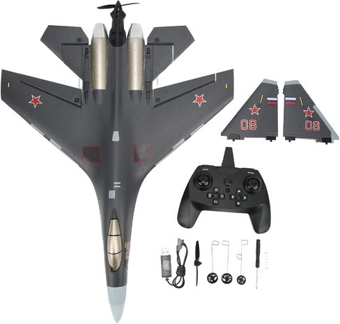 طائرة ديلوي RC، QF009 SU 35 2.4 جيجا هرتز 4 قنوات RC طائرة محاكاة التحكم عن بعد طائرة شراعية مضادة للتصادمات طائرة ثابتة الجناح RC للأطفال فوق 14 عامًا، طائرة RC للمبتدئين البالغين in Saudi Arabia