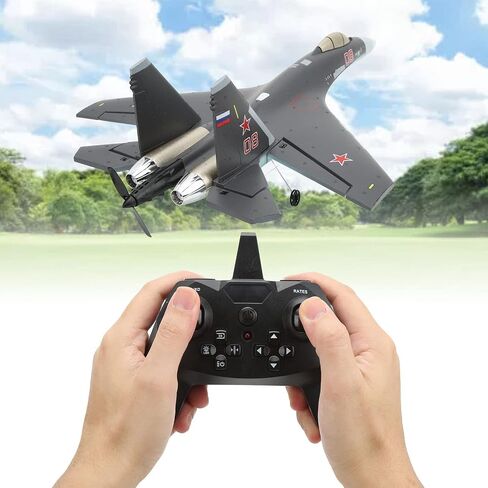 طائرة ديلوي RC، QF009 SU 35 2.4 جيجا هرتز 4 قنوات RC طائرة محاكاة التحكم عن بعد طائرة شراعية مضادة للتصادمات طائرة ثابتة الجناح RC للأطفال فوق 14 عامًا، طائرة RC للمبتدئين البالغين in Saudi Arabia