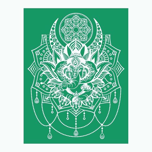 استنسل طباعة الشاشة الحريرية ذاتية اللصق لزهرة ماندالا، استنسل شاشة قابل لإعادة الاستخدام للحرف اليدوية استنسل شبكي لطباعة زهرة اللوتس على الخشب، تي شيرت، ديكور المنزل in Kuwait