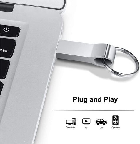 محرك فلاش USB مقاوم للماء عصا ذاكرة عالية السرعة مع سلسلة مفاتيح USB Stick بيانات تخزين خارجية للكمبيوتر الشخصي والكمبيوتر المحمول والأجهزة اللوحية والصوت in Kuwait