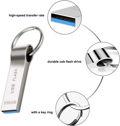 محرك فلاش USB مقاوم للماء عصا ذاكرة عالية السرعة مع سلسلة مفاتيح USB Stick بيانات تخزين خارجية للكمبيوتر الشخصي والكمبيوتر المحمول والأجهزة اللوحية والصوت in Kuwait