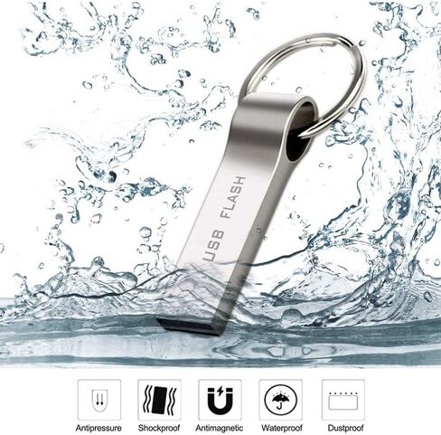 محرك فلاش USB مقاوم للماء عصا ذاكرة عالية السرعة مع سلسلة مفاتيح USB Stick بيانات تخزين خارجية للكمبيوتر الشخصي والكمبيوتر المحمول والأجهزة اللوحية والصوت in Kuwait