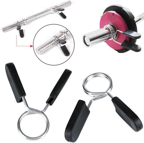 heogasinlia 1 بوصة الدمبل الربيع كليب إحكام، 1 بوصة مقاطع الحديد، 6 قطع الدمبل الربيع كليب إحكام الحديد للجنسين القياسية 1 بوصة الربيع كليب الياقات، الحديد تدريب القوة الصالة الرياضية التبعي in Kuwait