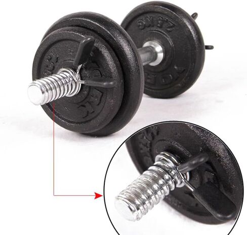 heogasinlia 1 بوصة الدمبل الربيع كليب إحكام، 1 بوصة مقاطع الحديد، 6 قطع الدمبل الربيع كليب إحكام الحديد للجنسين القياسية 1 بوصة الربيع كليب الياقات، الحديد تدريب القوة الصالة الرياضية التبعي in Kuwait