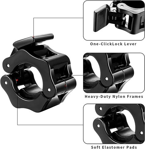 KARLOR Barbell Clamps الدمبل سبينلوك الياقات مقاطع لشريط رفع الأثقال القياسي سريع التحرير قفل مشبك احترافي لتمارين الصالة الرياضية واللياقة البدنية وبناء الجسم in Saudi Arabia