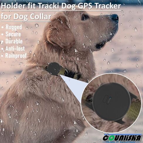 حامل سيليكون متوافق مع جهاز تتبع نظام تحديد المواقع للكلاب Tracki، غطاء إكسسوارات مطاطية مضاد للخدش، حافظة متينة وآمنة مع حزام لطوق الكلاب الأليفة والقطط (أسود) in Kuwait
