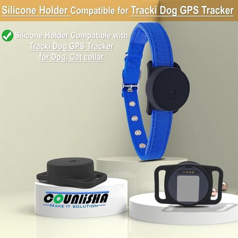 حامل سيليكون متوافق مع جهاز تتبع نظام تحديد المواقع للكلاب Tracki، غطاء إكسسوارات مطاطية مضاد للخدش، حافظة متينة وآمنة مع حزام لطوق الكلاب الأليفة والقطط (أسود) in Kuwait