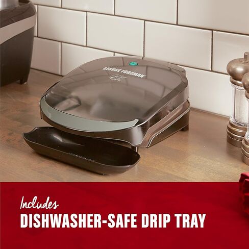 جورج فورمان شواية كهربائية كلاسيكية 2-Serving وجهاز ضغط بانيني، أسود، GR136B in Kuwait