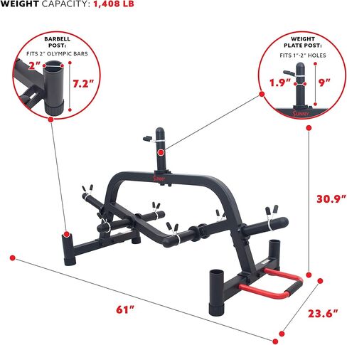 Sunny Health & Fitness Multi-Weight Plate and Barbell Rack Storage Stand - SF-XF9938 , Black in Kuwait