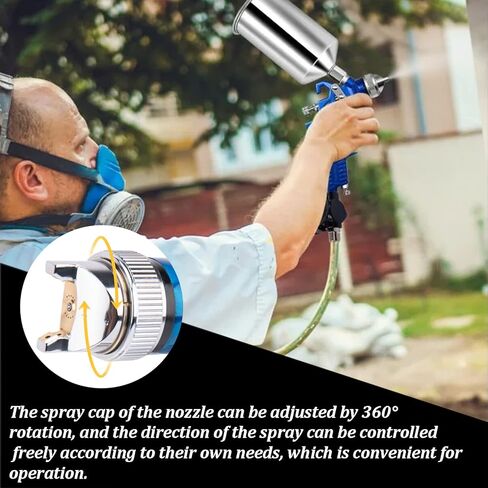 طقم مسدس رش HVLP 1.4 مم 1.7 مم 2.5 مم فوهات كوب ألومنيوم 1000 سي سي مع مقياس مسدس رش تغذية الجاذبية HVLP لطلاء السيارات التمهيدي للسيارة، طلاء الجدران، رش سطح الأثاث، طلاء القاعدة in Kuwait