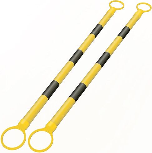 [2 PACK] 4' to 6.9' Retractable Cone Bar, Expandable Traffic Cone Bars for Parking Lots, Extendable Barricade for Road Construction, White/Red [ Cone Not Include ] in Kuwait
