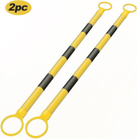 [2 PACK] 4' to 6.9' Retractable Cone Bar, Expandable Traffic Cone Bars for Parking Lots, Extendable Barricade for Road Construction, White/Red [ Cone Not Include ] in Kuwait