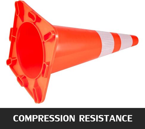 VEVOR Safety Cones, 28 in/73 cm Height, 12 PCS PVC Orange Traffic Cone with 2 Reflective Collars and Weighted Base, Used for Traffic Control, Driveway Road Parking and School Improvement in Saudi Arabia