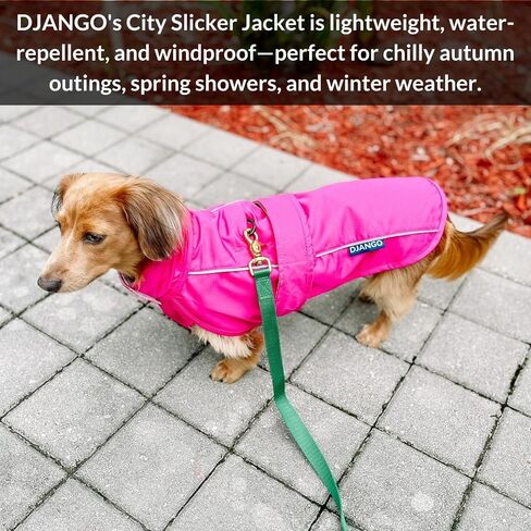 جاكيت DJANGO City Slicker مناسب لجميع الأحوال الجوية ومعطف واق من المطر طارد للماء مع أنابيب عاكسة (متوسط، أحمر كرزي) in Kuwait