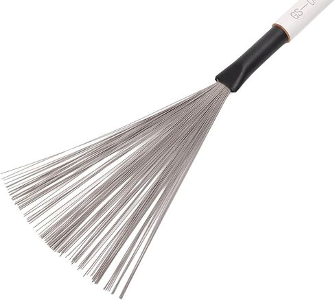 1 Pair Drum Stick Brushes,Maple Wooden Handle Drum Wire Brushes For Rock Band, Jazz Folk, Drummers,Beginners, Students(White) Performance Accessory in Saudi Arabia