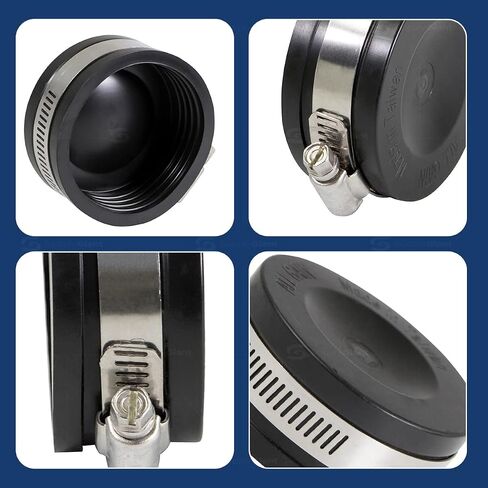 غطاء أنبوب PVC مرن Everflow 3952 مع مشابك من الفولاذ المقاوم للصدأ، 7.62 سم، أسود (عبوة من قطعة واحدة) in Saudi Arabia