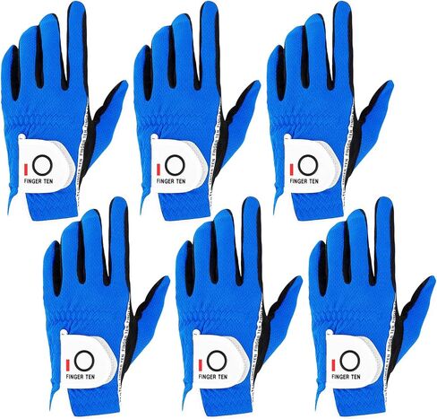 FINGER TEN Golf Gloves Men Right Left Handed Golfer Mens Glove RainGrip Hot Wet Weather Value 6 Pack, All Weather in Small Medium M/Large Large XL XXL 3XL in Saudi Arabia