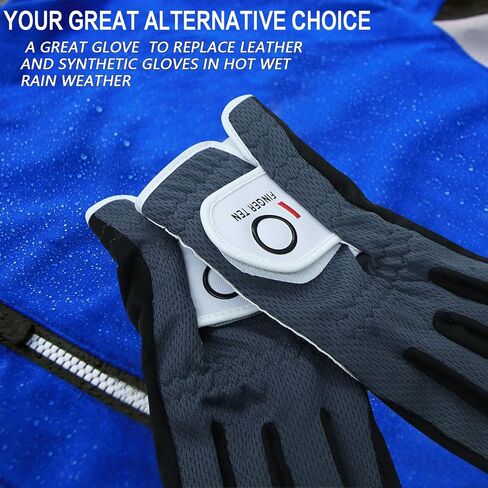 FINGER TEN Golf Gloves Men Right Left Handed Golfer Mens Glove RainGrip Hot Wet Weather Value 6 Pack, All Weather in Small Medium M/Large Large XL XXL 3XL in Saudi Arabia