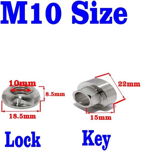 VOSANTU M10 304 الفولاذ المقاوم للصدأ مضاد للسرقة قفل المكسرات مجموعة أدوات الأمان للدراجات الجبلية المظلة اكسسوارات السيارات لتصفيف شريط الإضاءة الآمن، (4 قفل + 1 مفتاح) in Kuwait