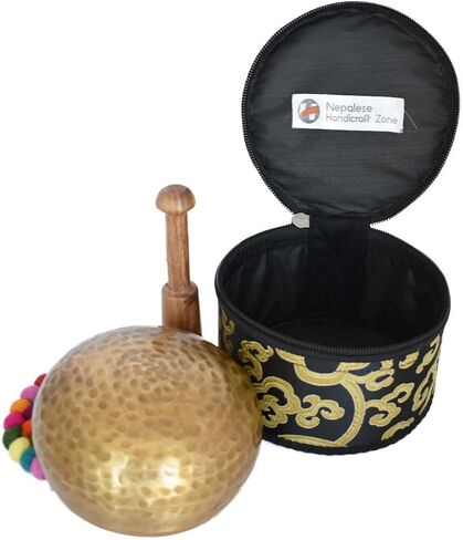 NHZ Meditation Yoga Singing Bowl Set With Mallet, Cushion & Brocade Bag - For Meditation, Chakra Healing, Prayer,Yoga, and Mindfulness (3 Inch Green) in Saudi Arabia