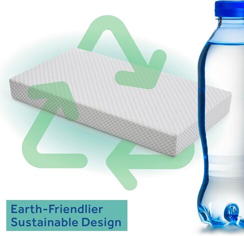 OmniPedic Refresh Breathable 2-Stage Crib Mattress & Toddler Mattress, Removable Washable Knit Cover, Baby Mattress for Crib, GREENGUARD Air Quality Certified, Made in USA, 52x28 Inches in Kuwait