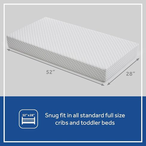 OmniPedic Refresh Breathable 2-Stage Crib Mattress & Toddler Mattress, Removable Washable Knit Cover, Baby Mattress for Crib, GREENGUARD Air Quality Certified, Made in USA, 52x28 Inches in Kuwait