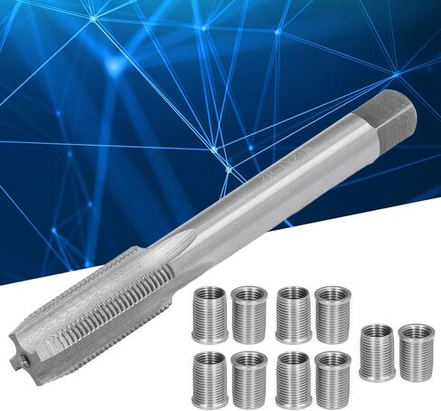 طقم إصلاح الخيط، أداة إصلاح الخيط، 10 قطع M10x1.0 إدراج الخيط و1 قطعة M12x1.0 صنبور الخيط، أدوات الصنبور أداة إصلاح خيط قابس الإشعال لإصلاح شمعات الإشعال in Saudi Arabia
