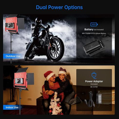 مجموعات إضاءة الفيديو GVM LED مع التحكم في التطبيق، عبوتان من إضاءة الفيديو ثنائية اللون 3200K~5600K، السطوع 10~100% لتصوير الفيديو، CRI97+ لوحة إضاءة فيديو LED مع Barndoor، حامل ثلاثي القوائم in Kuwait