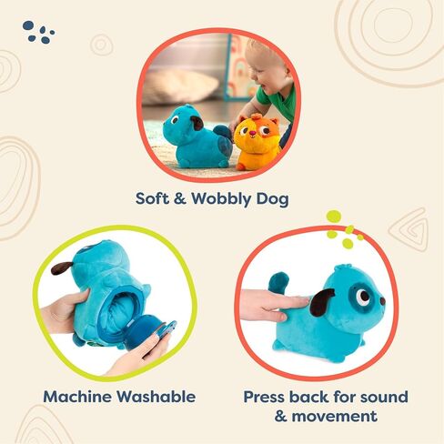 B. toys - Plush Crawling Toy Dog - Interactive Plush Dog – Stuffed Animal – Washable Tummy Time Barking Plush Toy with Movement & Sounds- Toys for Babies, Toddlers – 1 Year + in Saudi Arabia