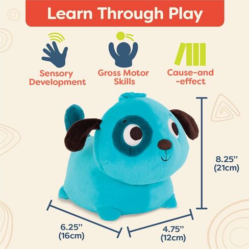 B. toys - Plush Crawling Toy Dog - Interactive Plush Dog – Stuffed Animal – Washable Tummy Time Barking Plush Toy with Movement & Sounds- Toys for Babies, Toddlers – 1 Year + in Saudi Arabia