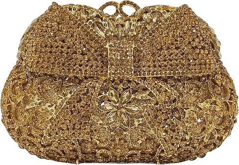 HUANG ZHUANG Crystal Clutch Bowknot Women Elegant Handbag For Wedding Prom Banquet Purses Party Bag in Saudi Arabia