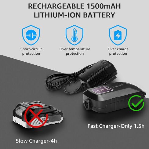 مجموعة مثقاب لاسلكي 20 فولت مع شاحن، أداة مثقاب كهربائي لاسلكية مع ظرف بدون مفتاح 3/8 بوصة، مصباح عمل LED، سرعتان متغيرتان، مجموعة أدوات حفر كهربائية للاستخدام المنزلي والمنزل in Kuwait