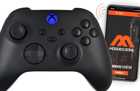 وحدة تحكم MODDEDZONE Black Out Smart Rapid Fire المخصصة المعدلة المتوافقة مع Xbox One S/X لجميع التحكم في ألعاب إطلاق النار الرئيسية عبر تطبيق الهاتف (مقبس 3.5 مم) in Kuwait