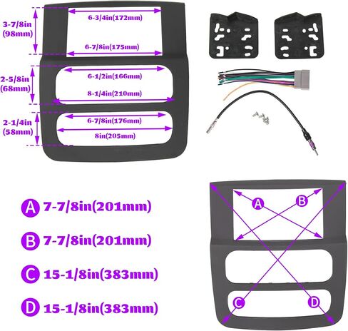 Double DIN Stereo Dash Installation Kit Compatible with Ram 2002-2005 Pickup in Saudi Arabia