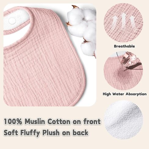 Susurration Muslin Baby Drool Bibs 6Pack Soft Square Adjustable Baby Bandana Bibs for Unisex Girls & Boys in Saudi Arabia