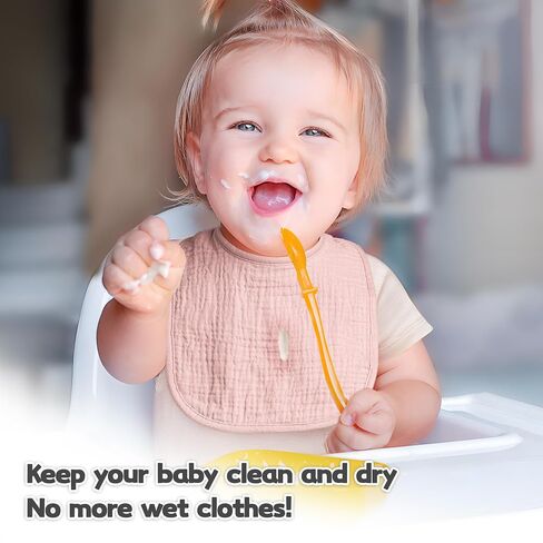 Susurration Muslin Baby Drool Bibs 6Pack Soft Square Adjustable Baby Bandana Bibs for Unisex Girls & Boys in Saudi Arabia
