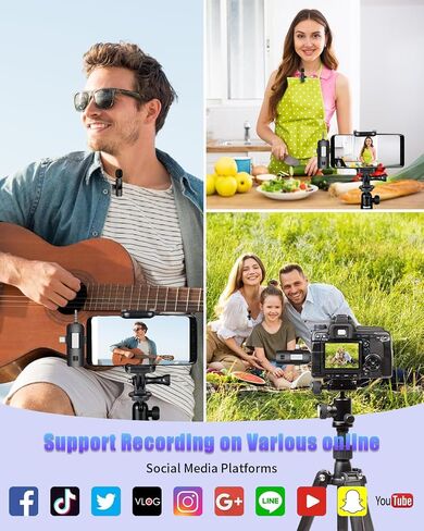 Tearstone 4 in 1 Wireless Lavailer Microphone for iPhone, Android, Camera, iPad, USB C, Professional Mini Microphone with Noise Reduction, Wireless Mic for Video Recording, Vlog, YouTube, TikTok in Saudi Arabia