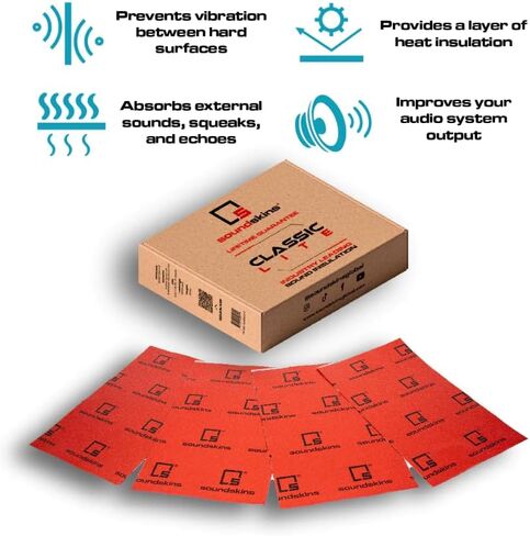 Soundskins 50 Mil Car Sound Deadening Mat 50 Sq Ft Kit - Butyl and Foil Automotive Sound Dampener - Reduce Vibrations, Insulate Heat, and Minimize Resonance in Saudi Arabia