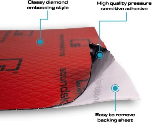 Soundskins 50 Mil Car Sound Deadening Mat 50 Sq Ft Kit - Butyl and Foil Automotive Sound Dampener - Reduce Vibrations, Insulate Heat, and Minimize Resonance in Saudi Arabia