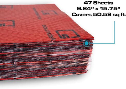 Soundskins 50 Mil Car Sound Deadening Mat 50 Sq Ft Kit - Butyl and Foil Automotive Sound Dampener - Reduce Vibrations, Insulate Heat, and Minimize Resonance in Saudi Arabia