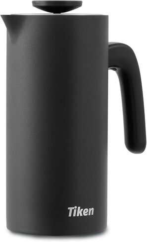 French Press Coffee Maker Stainless Steel Double-wall Vacuum Insulated Coffee Press Dishwasher Safe, 34Oz Black in Saudi Arabia
