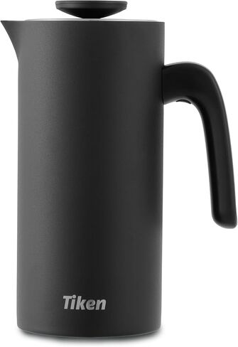 French Press Coffee Maker Stainless Steel Double-wall Vacuum Insulated Coffee Press Dishwasher Safe, 34Oz Black in Saudi Arabia