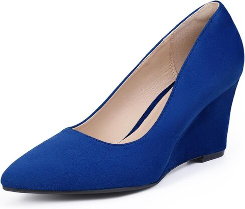 IDIFU IN3 Wedges for Women Closed Toe Wedge Pumps Low Heel Pointed Toe Wedge Shoes Work Wedding Bridal Office Formal Business Dress Shoes Casual Dressy Comfortable Trendy Fashion Wedge Pumps Shoes in Saudi Arabia