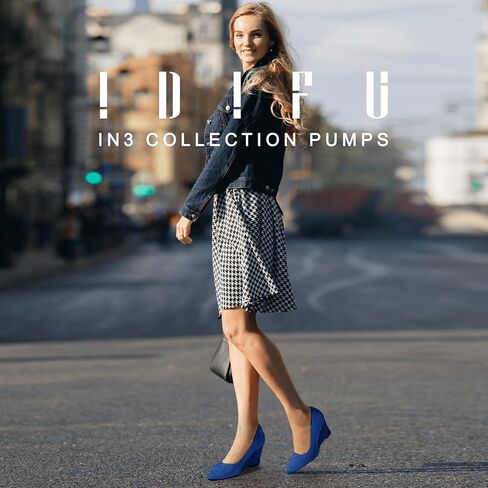 IDIFU IN3 Wedges for Women Closed Toe Wedge Pumps Low Heel Pointed Toe Wedge Shoes Work Wedding Bridal Office Formal Business Dress Shoes Casual Dressy Comfortable Trendy Fashion Wedge Pumps Shoes in Saudi Arabia